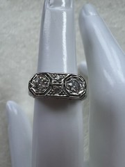 Antique Edwardian Platinum “Toi et moi” Diamond Ring Size 5