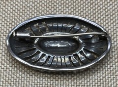 STERLING SILVER 925 MARCASITE BROOCH ANTIQUE ART NOUVEAU BEAUTY ELEGANT DESIGN