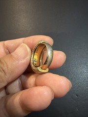 Vintage Christian Dior Gold Tone with Blue Rhinestone Ring Size: 5.5