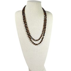 Vintage Crystal Necklace Root Beer AB Aurora Borealis 52 in Opera Length