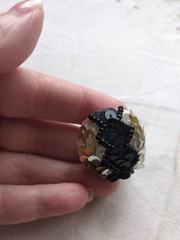 Vintage 1980s Silver/ Black Sequin Beaded Cluster Stud Earrings
