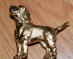 Crown Trifari Canine Collection Beagle Dog Brooch Pin Standing Labrador Figure