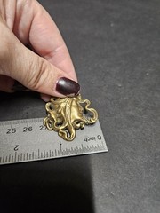 Ladies Antique Whispy lady Brooch Stamped brass! Art Deco or Art Nouveau