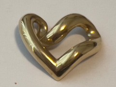 Marked Vintage 14kt Solid Gold Heart Shaped Pendant