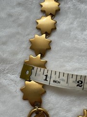 Vintage Anne Klein Matte Gold Star Link Choker Necklace Toggle Celestial 80s 90s