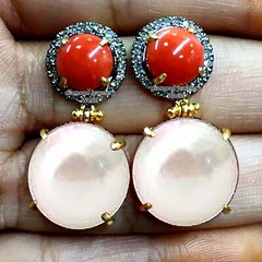 Gorgeous 0.66ct Rose Cut Diamond Gemstone Studded Silver Vintage Earring Jewelry