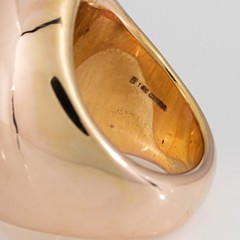 Sculptural Ring 14k Rose Gold Wide Band Sz 7 Estate Fine Cocktail Jewelry