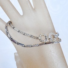 Vintage 1930S Trifari Channel Set Rhinestone Tennis Necklace Choker Glamour