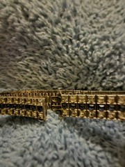 ART DECO DIAMONBAR STERLING SILVER BLUE & CLEAR RHINESTONE BRACELET VTG.Read Des