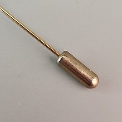 Vintage Sapphire Stick Pin Clear Cubic Zirconia Gold Plated