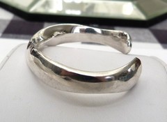 VINTAGE SC SAUSALITO CRAFTWORKS #2G SILVER RHODIUM PLATED WAVE CUFF BRACELET