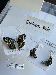 Butterfly Genuine Baltic Amber Earrings Vintage Egg Yolk Butterscotch Polish 老琥珀