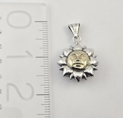 Vintage Milor Italy Sterling Silver Sunburst Two-Tone Sun Face Pendant – 6g