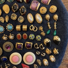 HUGE Lot Vintage Clip On Screw back Earrings TRIFARI Sarah Cov Gay Boyer Coro