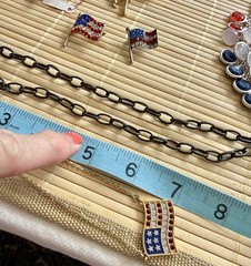 Vintage American Patriotic Costume Jewelry Lot Red White Blue 4th Of July 250th