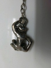 Unique Antique Silver Monkey Bracelet Art Deco Art Nouveau Style