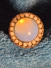 Vintage Avon Moon Glow Ring Opalescent Glass Halo Adjustable Comfort Sizer