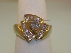 2.0Ct Round Cut created Diamond Band Engagement Ring 14K Yellow Gold Plated Ring