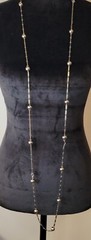 MONET Jewelry 60″ Necklace & Brooch Silvertone Versatility Flapper To…