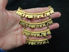 Vintage Gold Tone “Celebrity” 1970’s Brutalist Statement Necklace