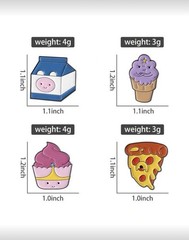 New SET OF 4 ADVENTURE TIME As FOOD Pins LUMPY Brooch FINN Jake BUBBLEGUM Pin