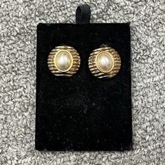 Vintage Lanvin Germany Fashion Jewelry Clip On Earrings Faux Pearl New