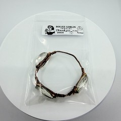 Hand Wired Copper Bangle with Clear Crystal Statement Stones Festival Jewelry