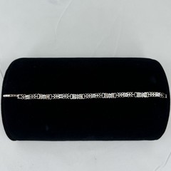 Vintage AVON NR Silver-Tone Rhinestone Crystal Bracelet 8 inch Fold Over Clasp