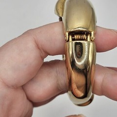 Vintage Clamp Cuff Bracelets Set Of 2 Gold And Silver Tone Costume Jewelry