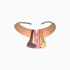 Modernist Statement Necklace • Avant-Garde Copper & Brass Choker • 1-of-1 Signed
