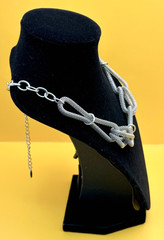 Signed VCLM Silver Tone Choker Necklace Vintage
