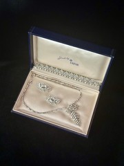 TRIFARI Crystal Baguette Rhinestones Rhodium Married Alfred Philippe Crown w/Box