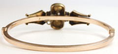 Victorian 3 Leaf Clover Etruscan Bangle Bracelet 20/12K Rose/Green Gold 6.25″