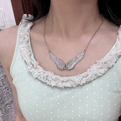 Vintage Angel Wing Choker Feather Pendant Necklace Aesthetic Gothic Jewelry Gift