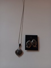 Vintage 1930 Siam Sterling Silver Niello Dancing Goddess Mekkala Jewelry Set