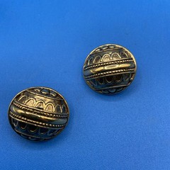 Vintage 1980s 1990s EARRINGS Statement large chunky goldtone domes pierced