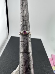 15k Gold Antique 5 Stone Ring Victorian Opal Pink Stones English Hallmarked 1864