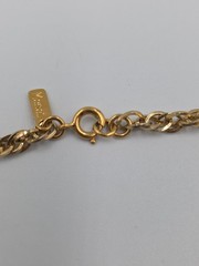 Vintage Monet Goldtone Diamond Cut Twisted Cable Link Necklace 54″ Classic EUC