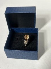 Vintage Orange Cubic Zirconia Ring Gold Plated Womens Size 5
