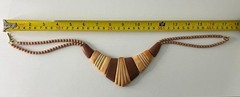 Signed Napier Vintage Brown Tan Double Strand Beaded Statement Bib Necklace
