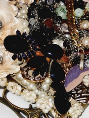 Vintage Jewelry Lot Wearable Necklaces Bracelets Earrings Some Signed #1