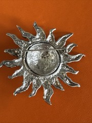 Vintage Sterling Silver Sun Burst Brooch