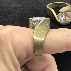 Vintage 18KT GE Gold Plated & Cubic Zirconia Statement Look Ring varied sizes