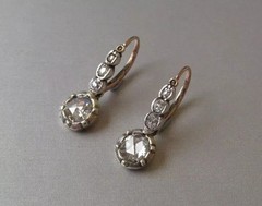 Art Deco Style Round Cut Lab Created Diamond Wedding 14K White Gold FN Earrings