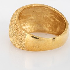 80s Portuguese Shimmer Ring 19k Yellow Gold Dome Band Sz 7.25 Fine Jewelry