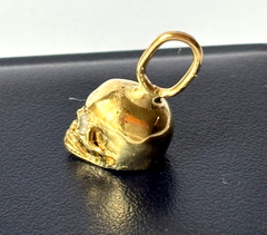 Antique Victorian 14k Solid Gold Diamonds Eyes Memento Mori Skull Pendant 2 gr.