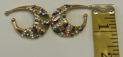Vtg Idemaria IIQuartorecchino Signed Swarovski Crystal Glamour Ear Cuff Earrings