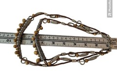Ethnic Metal Wood Beads 2 Layered 18″ + 3.5″ Extender