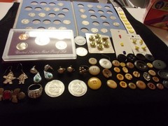 Estate Sale Grandmas Lot, Vintage Coins, Vtg Sterling, Jewlery, Buttons, & more