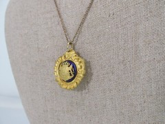 Sporrong & Co Swedish Coat of Arms Gold Plated Brooch to Necklace Vintage Button